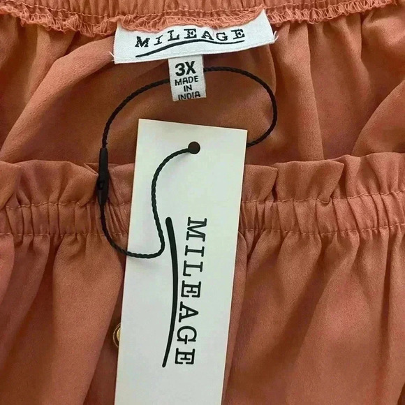 🆕Mileage Rust Plus-size Off Should Mid Sleeve Blouse 3X🆕 - Picture 4 of 6